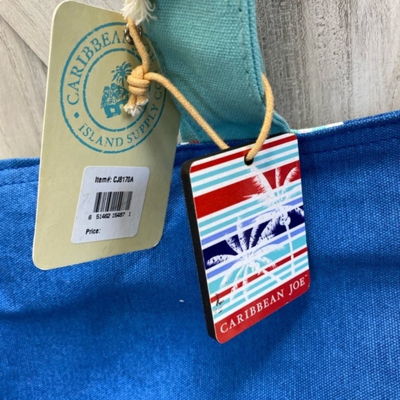 NWT Caribbean Joe Large Tropical Beach bag Tote Shopper Shoulder Bag - Picture 11 of 12